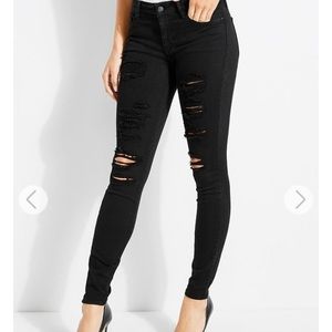 Guess Sexy Curve Skinny Jeans-Black and Ripped.